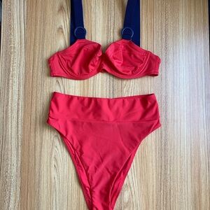 Aerie 2-piece swimsuit. Size - Small. Color - Red C0002